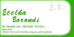 etelka borondi business card