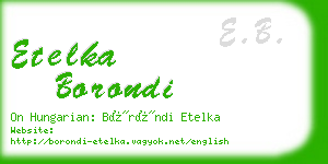 etelka borondi business card